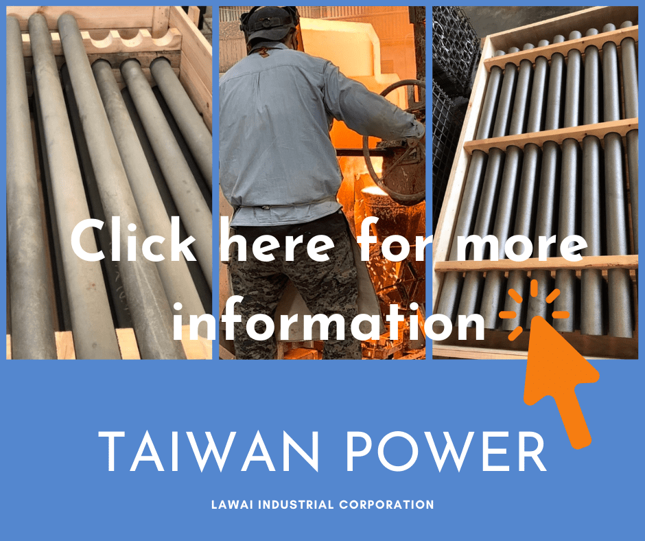The radiant tubes for electrically heated furnaces are manufactured by centrifugal casting at LAWAI INDUSTRIAL CORPORATION